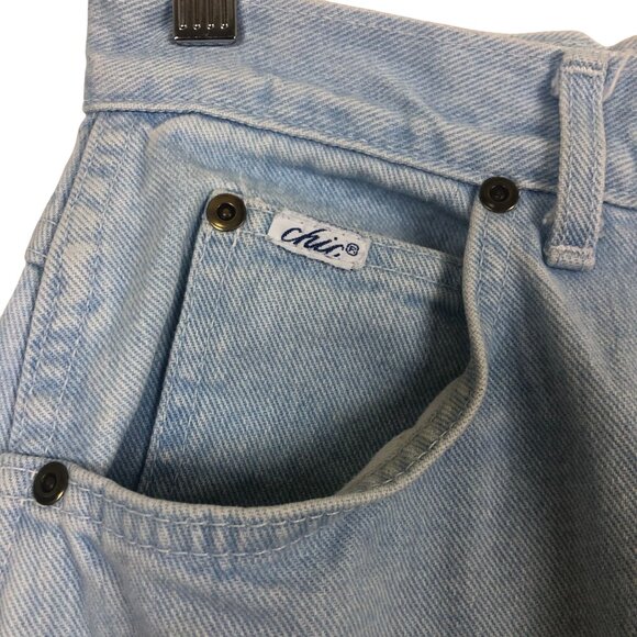 Vtg 70s/80s CHIC High-Waisted Jeans Sz 8 Tapered Legs Light Wash Cotton 26 x 29 - Picture 3 of 11